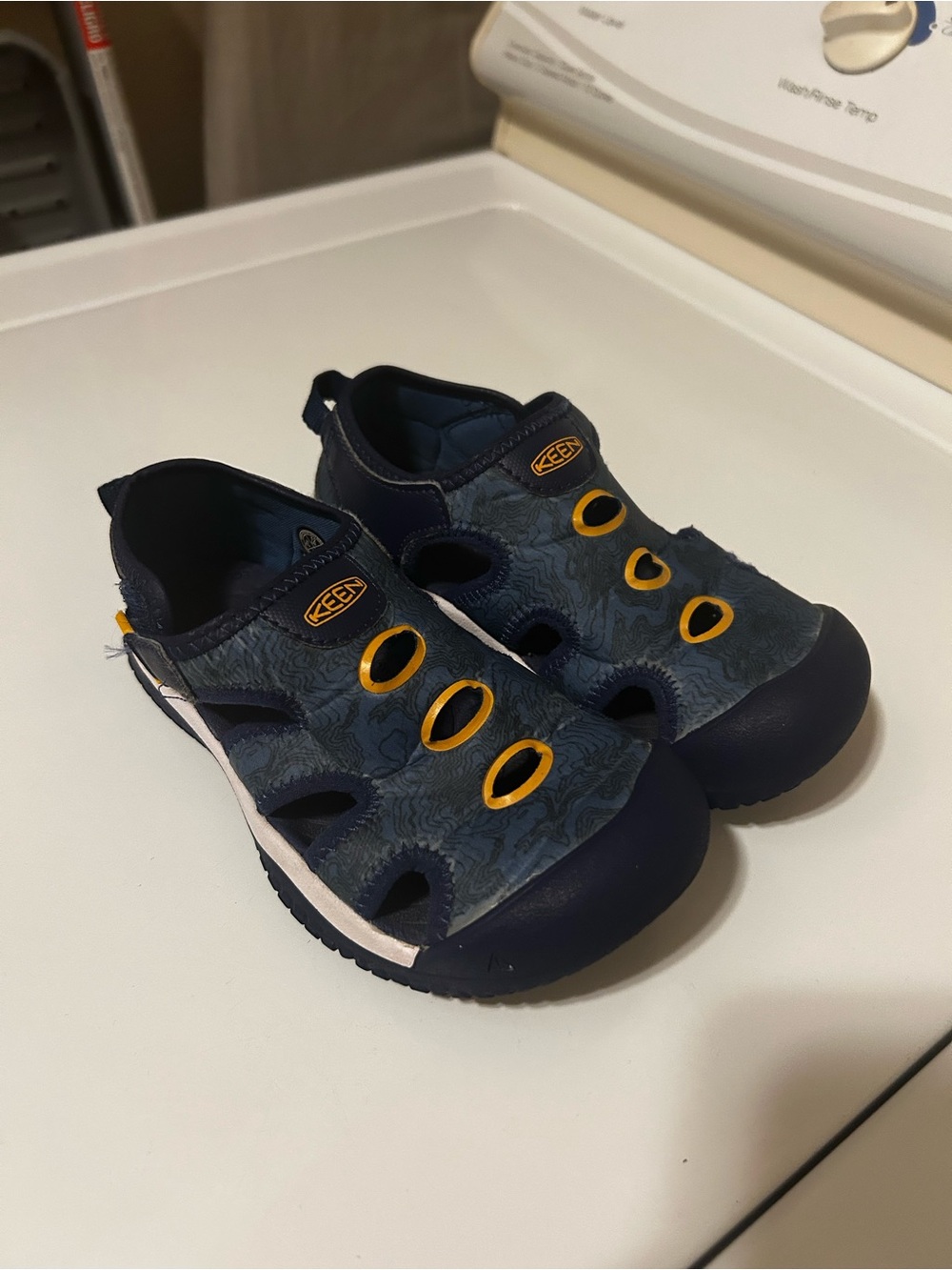 Keen Navy and Yellow Kids Closed-Toe Sandals